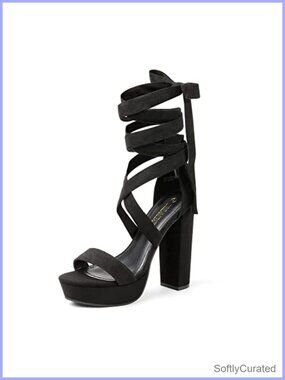 Women's Platform High Heels Faux Suede Gladiator Ankle Strap Open Toe Sandals